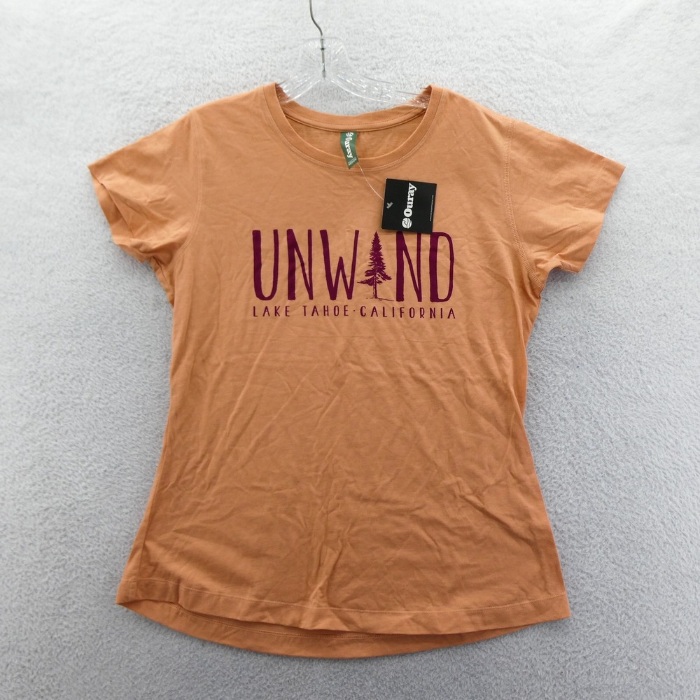 Ouray Shirt Womens Medium Unwind Lake‎ Tahoe California Orange Cotton Blend Tee